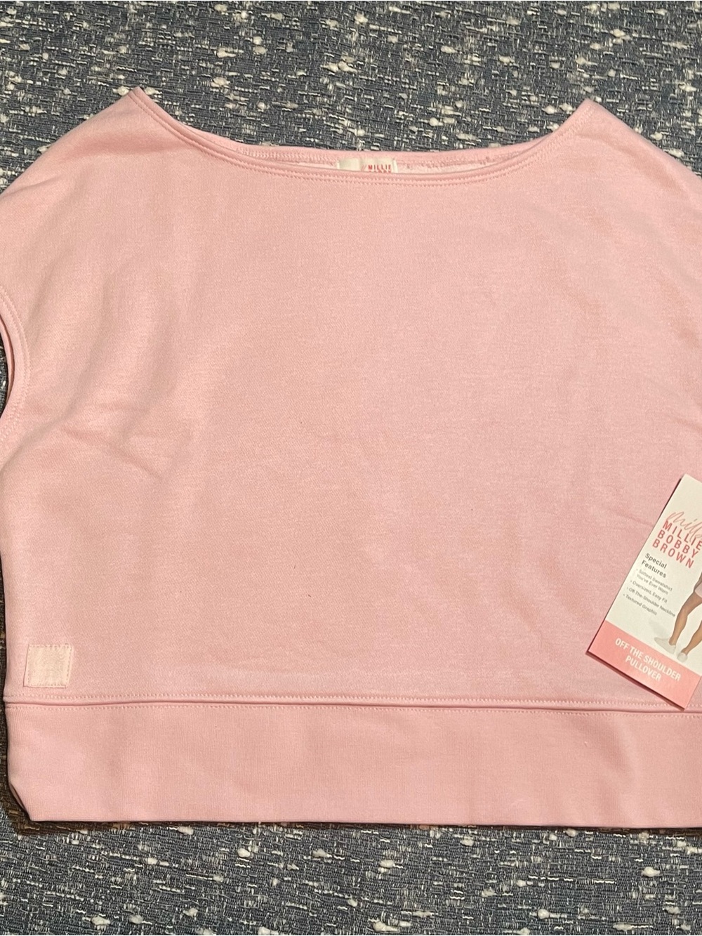 Light Pink Off-Shoulder Top workout sweater
